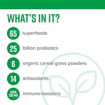 Vibrant Health, Green Vibrance, Includes 65 Plant-Based Superfoods, 25 Billion Probiotics, Fiber, Ad...