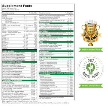 Vibrant Health, Green Vibrance, Includes 65 Plant-Based Superfoods, 25 Billion Probiotics, Fiber, Adaptogens & Enzymes, 30 Servings