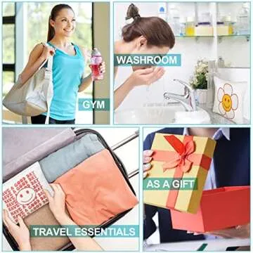 Sotiff 4 Pcs Smile Face Makeup Bags Cute & Fun