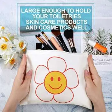 Sotiff 4 Pcs Smile Face Makeup Bags Cute & Fun
