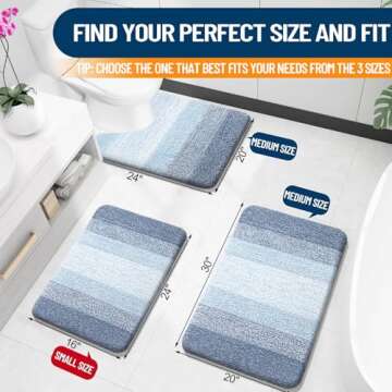 OLANLY Bathroom Rug Mat 24x16, Extra Soft and Absorbent Polyester Bath Rugs, Non-Slip Plush Shaggy B...