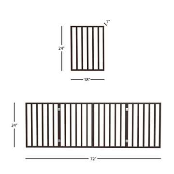 Pet Gate - 4-Panel Indoor Foldable Dog Fence for Stairs, Hallways or Doorways - 72x24-Inch Retractab...