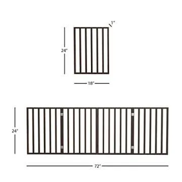 Pet Gate - 4-Panel Indoor Foldable Dog Fence for Stairs, Hallways or Doorways - 72x24-Inch Retractab...
