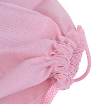 Cosmos 10 Pcs Travel Shoe Bags Shoe Organizer Pouch Storage String Bags for Travel Trip Carrying Packing, Dust-proof Non-Woven Fabric in Dual Drawstring Closure, 13.5" x 11" (Light Pink)