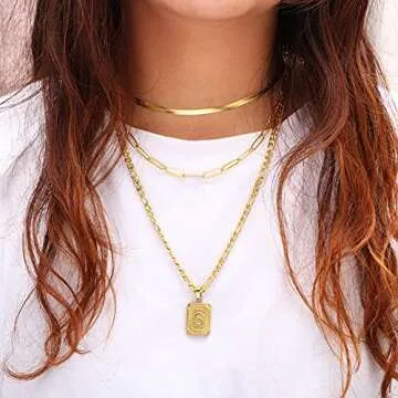 Memgift Gold Layering Necklaces for Trendy Style