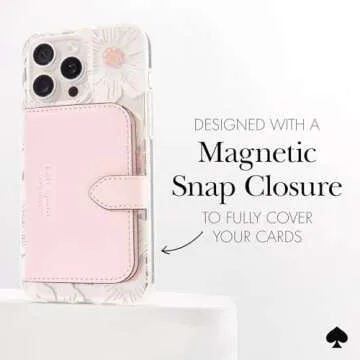 kate spade new york Morgan Magnetic Phone Wallet/Card Holder - Compatible with MagSafe Phones and Cases - Chalk Pink