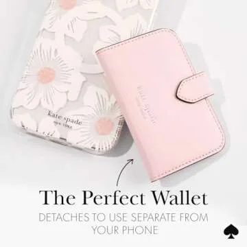 kate spade new york Morgan Magnetic Phone Wallet/Card Holder - Compatible with MagSafe Phones and Cases - Chalk Pink