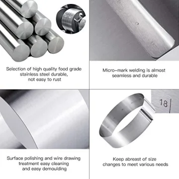 Meichu Adjustable Cake Ring Set for Perfect Desserts