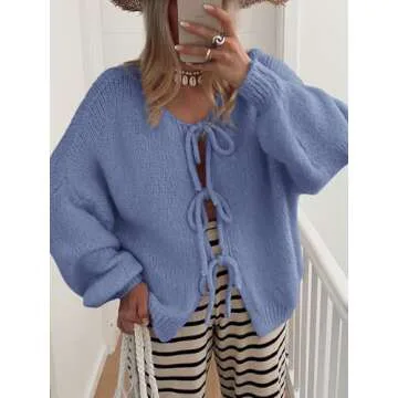 Buy MASCOMODA 2024 Bow Tie Cardigan for Women