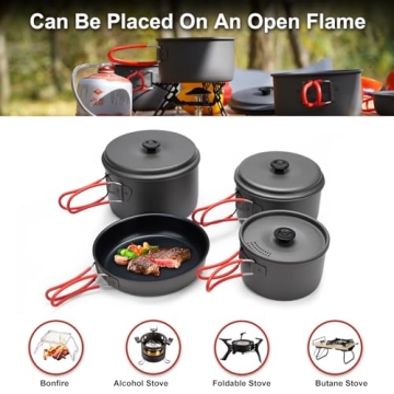 ALOCS Durable Compact Camping Cookware Set for Outdoor Adventures