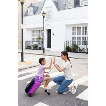 Micro Kickboard - Luggage Eazy - Foldable and Ride-able Swiss-Designed Luggage Case Carry-on for Kids, Ages 18 Months and Up (Violet)