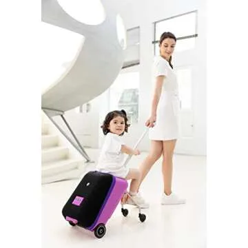 Micro Kickboard - Luggage Eazy - Foldable and Ride-able Swiss-Designed Luggage Case Carry-on for Kids, Ages 18 Months and Up (Violet)