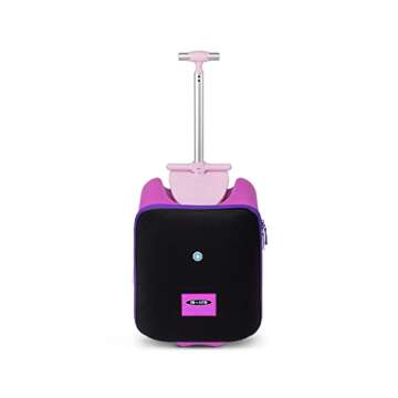 Micro Kickboard - Luggage Eazy - Foldable and Ride-able Swiss-Designed Luggage Case Carry-on for Kids, Ages 18 Months and Up (Violet)