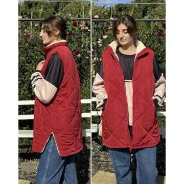Zeagoo Puffer Vest for women Reversible Fleece Sherpa Vests Sleeveless Jacket Double Zip Up Long Fal...