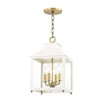 Bailey Street Home -Four Light Small Pendant in Style-11.5 inches Wide by 18.63 High Aged Brass White 735-Bel-2941986, Silver