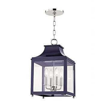 Bailey Street Home -Four Light Small Pendant in Style-11.5 inches Wide by 18.63 High Aged Brass White 735-Bel-2941986, Silver