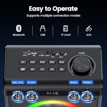 Ktrenv Karaoke Machine with Dual Wireless Mics