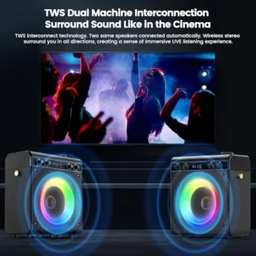 Ktrenv Karaoke Machine with Dual Wireless Mics