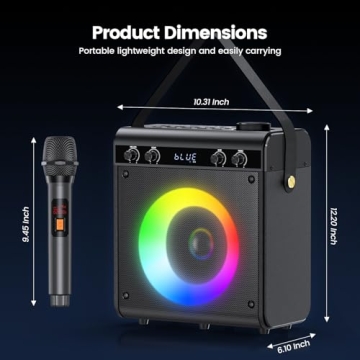 Ktrenv Karaoke Machine with Dual Wireless Mics