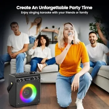 Ktrenv Karaoke Machine with Dual Wireless Mics