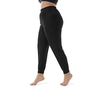 ZERDOCEAN Women's Plus Size Casual Lounge Pants Stretchy Relaxed Jogger Yoga Pants with Pockets