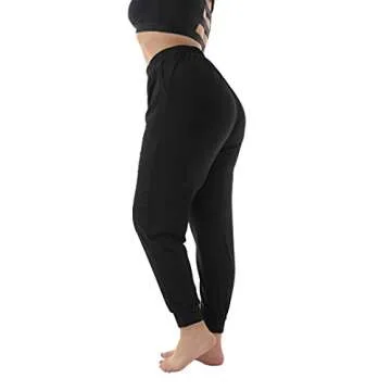 ZERDOCEAN Women's Plus Size Casual Lounge Pants Stretchy Relaxed Jogger Yoga Pants with Pockets