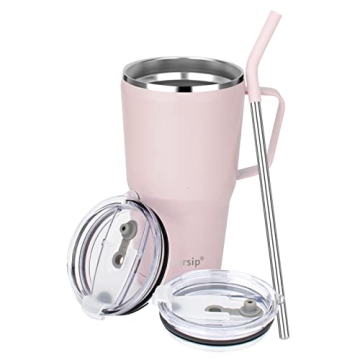 Sursip Insulated 30oz Tumbler with Handle and Straw