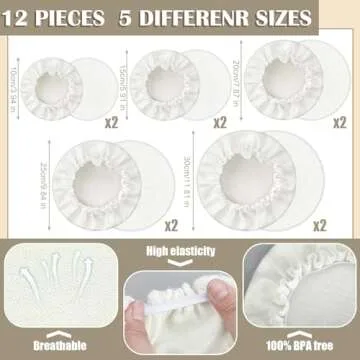 10 Pack Cloth Bowl Covers for Bread Rising Reusable Fabric Bowl Covers 5 Size Stretch Elastic Food Storage Container Covers Cotton Bread Bowl Covers Reusable Lids for Food, Fruits, Leftover(Linen)