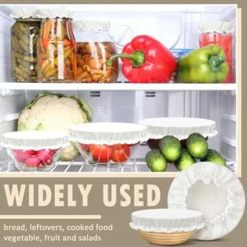 10 Pack Cloth Bowl Covers for Bread Rising Reusable Fabric Bowl Covers 5 Size Stretch Elastic Food Storage Container Covers Cotton Bread Bowl Covers Reusable Lids for Food, Fruits, Leftover(Linen)