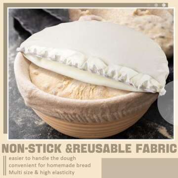 10 Pack Cloth Bowl Covers for Bread Rising Reusable Fabric Bowl Covers 5 Size Stretch Elastic Food Storage Container Covers Cotton Bread Bowl Covers Reusable Lids for Food, Fruits, Leftover(Linen)