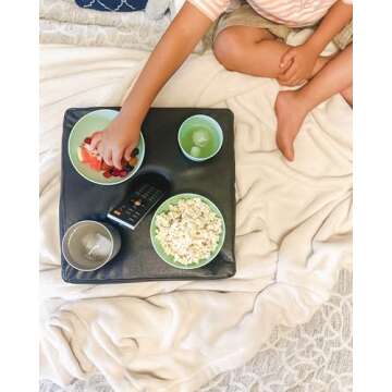 The Original Cup Cozy Pillow Gray-As Seen on TV-The World's Best Couch/Bed/Car Cup Holder for Drinks/Snacks/Remotes! (Black Faux Leather, 5 Hole)