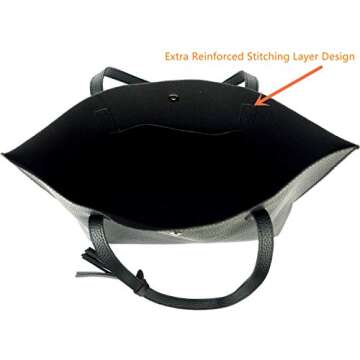 Nodykka Women Tote Bags Top Handle Satchel Handbags PU Faux Leather Tassel Shoulder Purse