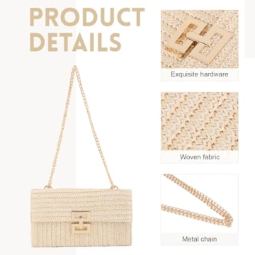 Ynport Straw Clutch Purse for Women - Stylish Summer Handbag