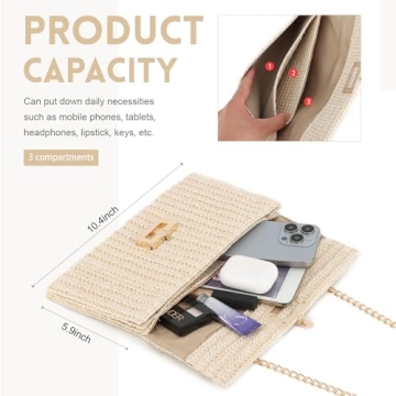 Ynport Straw Clutch Purse for Women - Stylish Summer Handbag