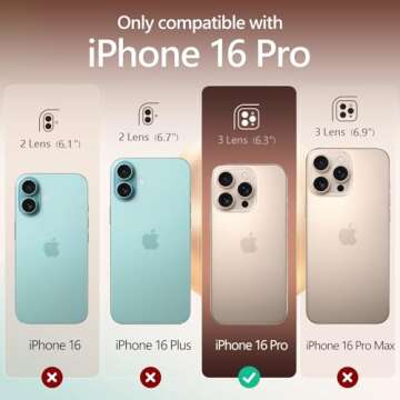 FlyReal Magnetic Case for iPhone 16 Pro, Light Brown with Screen Protectors