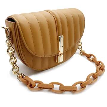 OOHOO Crossbody Bags for Women Small Handbags Leather Shoulder Bag for Women Clutch Purses Designer Bags with Chain Strap