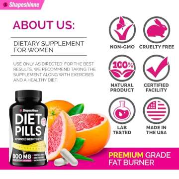 Weight Control Aid - Diet That Work Fast for Women & Men - Made in The USA - Safe Dietary Vitamins with L-Carnitine Pills, 60 Count