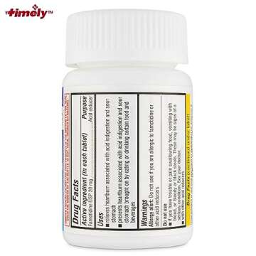 Timely Acid Reducer Famotidine 20mg - 200 Tablets - Compared to the active ingredient in Maximum Str...
