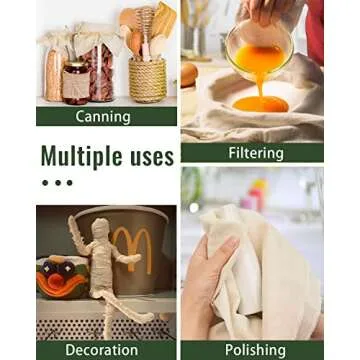 Cheesecloth for Straining Grade 100, 8 Pieces Reusable Hemmed Cheesecloth 20 x 20 Inches, 100% Unbleached Cotton Cheese Cloths for Straining, Filtering, Canning, Covering, Polishing and Decoration