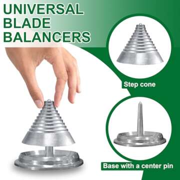 Lawn Mower Blade Balancer – Metal Design, Universal Fit for Most Blades