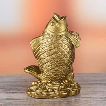 BRASSTAR Feng Shui Gold Fish Statue for Good Fortune