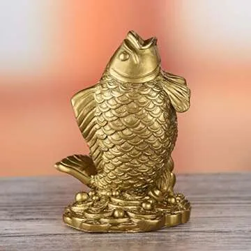 BRASSTAR Feng Shui Gold Fish Statue for Good Fortune