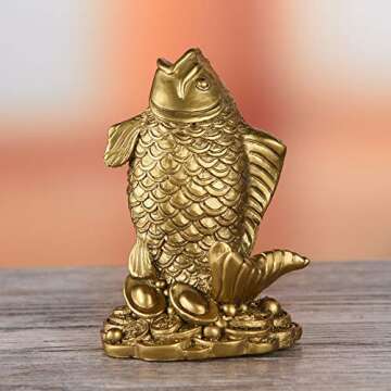 BRASSTAR Feng Shui Gold Fish Statue for Good Fortune