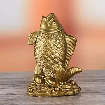 BRASSTAR Feng Shui Gold Fish Statue for Good Fortune