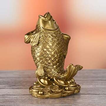 BRASSTAR Feng Shui Gold Fish Statue for Good Fortune