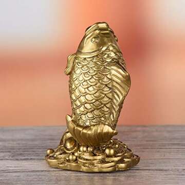 BRASSTAR Feng Shui Gold Fish Statue for Good Fortune