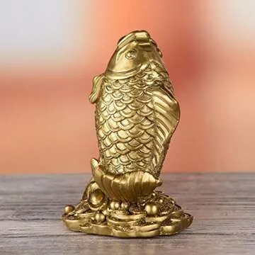BRASSTAR Feng Shui Gold Fish Statue for Good Fortune