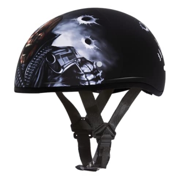 Daytona HELMETS DOT Approved Motorcycle Half Helmet Skull Cap - Lightweight Comfort and Safety