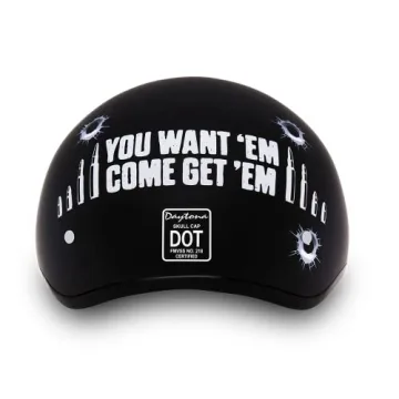 Daytona DOT Approved Motorcycle Half Helmet Skull Cap
