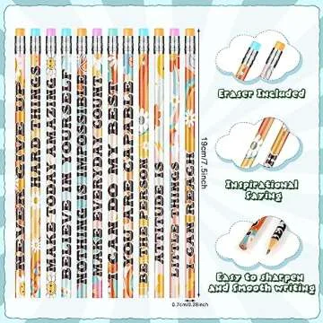 100 Pcs Retro Motivational Pencils Bulk, Inspirational School Pencils for Classroom, Cute Wood Pencils with Encourage Positive Saying, Back to School Supplies for Kids Student Teacher Classroom Reward